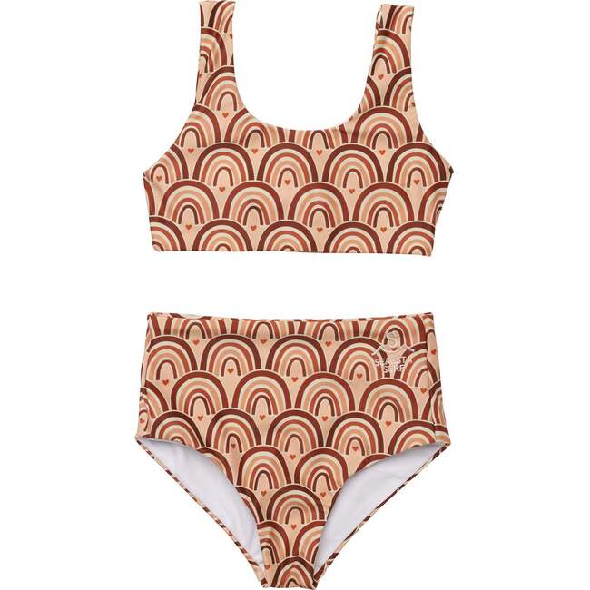 Sea Arches Retro Two Piece Swimsuit, Rose