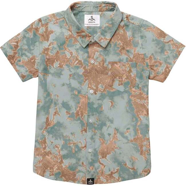 Sea Abyss Button Up Shirt, Turquoise