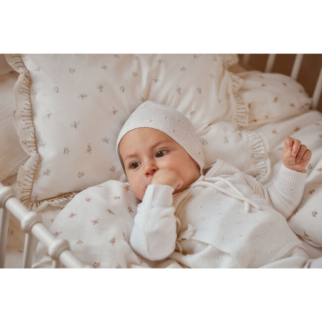 Decorative Pillow, Taupe Rose & Taupe Stripe - Decorative Pillows - 3