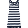 Striped Crochet Dress, Navy - Dresses - 1 - thumbnail