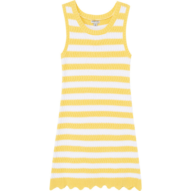 Striped Crochet Dress, Yellow