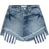 Shorts With Exposed Pockets, Indigo - Shorts - 1 - thumbnail