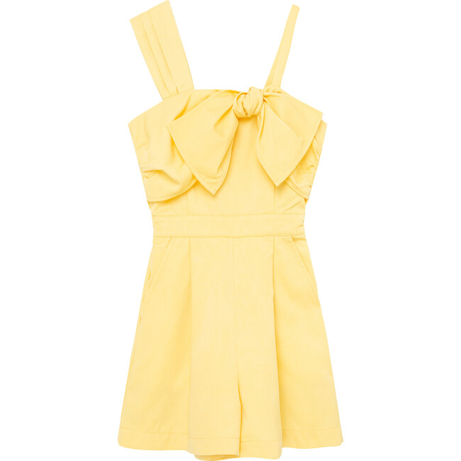 One Shoulder Romper, Yellow - Rompers - 1