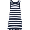 Striped Crochet Dress, Navy - Dresses - 2