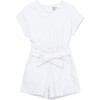 Paperbag Romper, White - Rompers - 1 - thumbnail