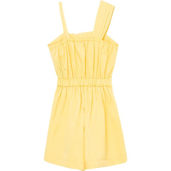 One Shoulder Romper, Yellow - Rompers - 2