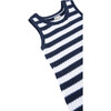 Striped Crochet Dress, Navy - Dresses - 3