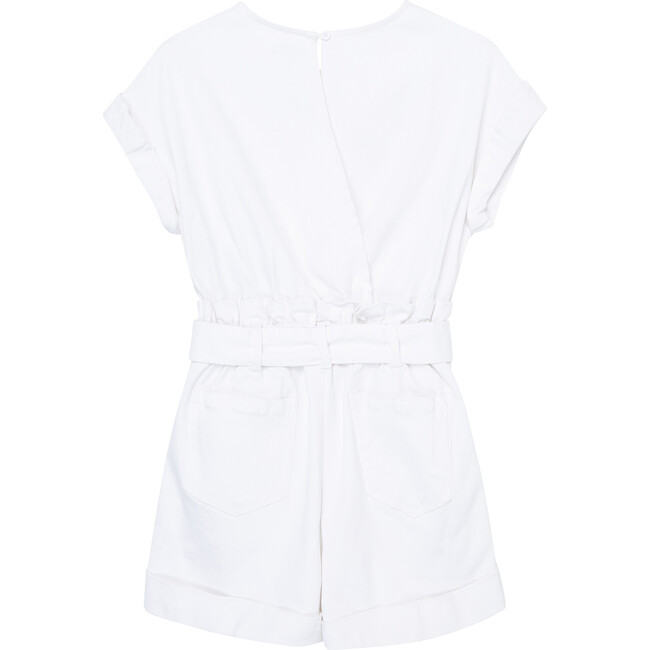 Paperbag Romper, White - Rompers - 2