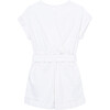Paperbag Romper, White - Rompers - 2 - thumbnail