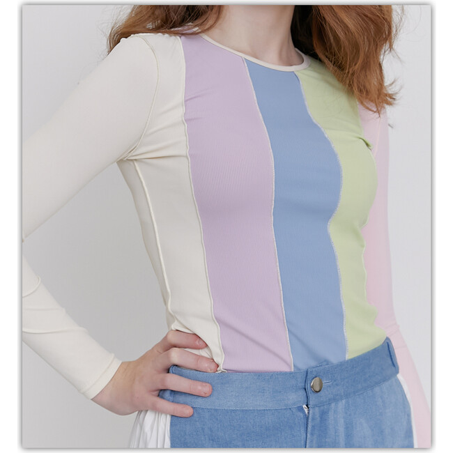 Ribbed Paneled Shirt - T-Shirts - 4