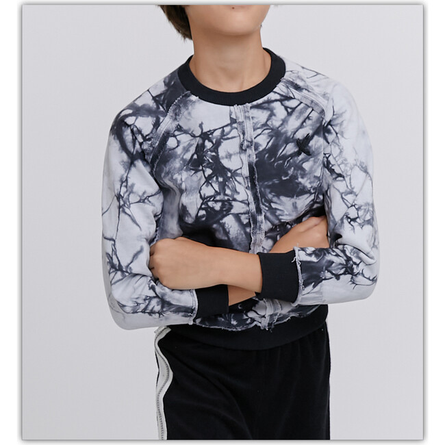 Rugged Seam Tie-Dye Sweatshirt, Black - T-Shirts - 5