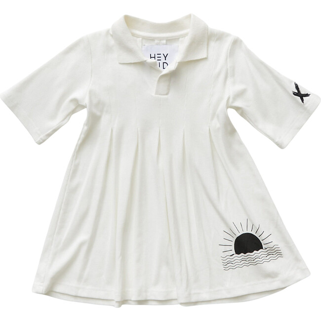 Ribbed Polo with Sun Logo Dress - Dresses - 1