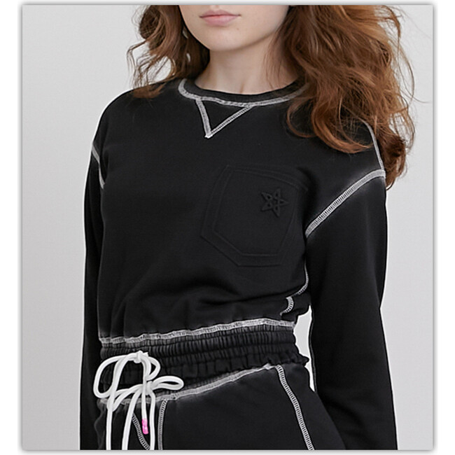 Black Embossed Sweatshirt - T-Shirts - 2