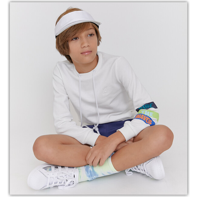 Ride the Waves Sweatshirt, Blue Stripe