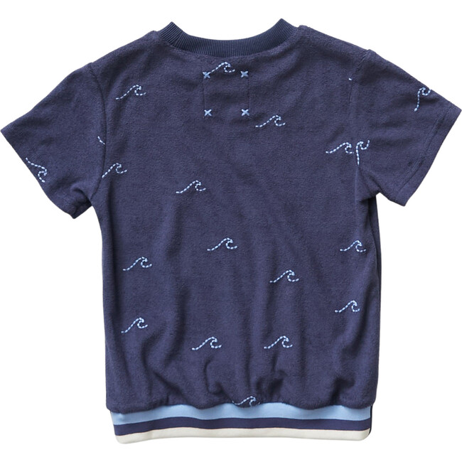 Embroidered Waves Terry Top - T-Shirts - 3