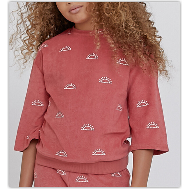 Embroidered Sun Terry Top - T-Shirts - 2