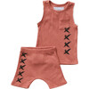 Ribbed Pocket Tank & Shorts, Rose - Mixed Apparel Set - 1 - thumbnail