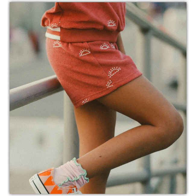 Embroidered Sun Terry Shorts
