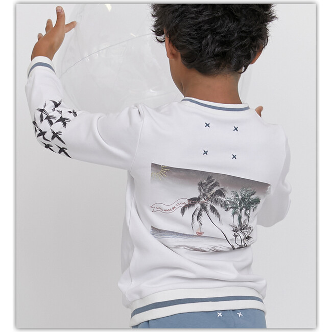 Embroidered Beach Sweatshirt, Teal
