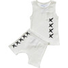Ribbed Pocket Tank & Shorts, White - Mixed Apparel Set - 1 - thumbnail