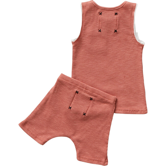 Ribbed Pocket Tank & Shorts, Rose - Mixed Apparel Set - 3
