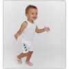 Ribbed Pocket Tank & Shorts, White - Mixed Apparel Set - 2