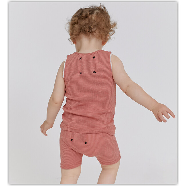 Ribbed Pocket Tank & Shorts, Rose - Mixed Apparel Set - 4