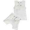 Ribbed Pocket Tank & Shorts, White - Mixed Apparel Set - 3