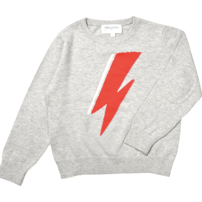 Lightning Bolt Jumper, Grey - Sweaters - 1