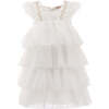 La Posada Ruffle Dress, White - Dresses - 1 - thumbnail