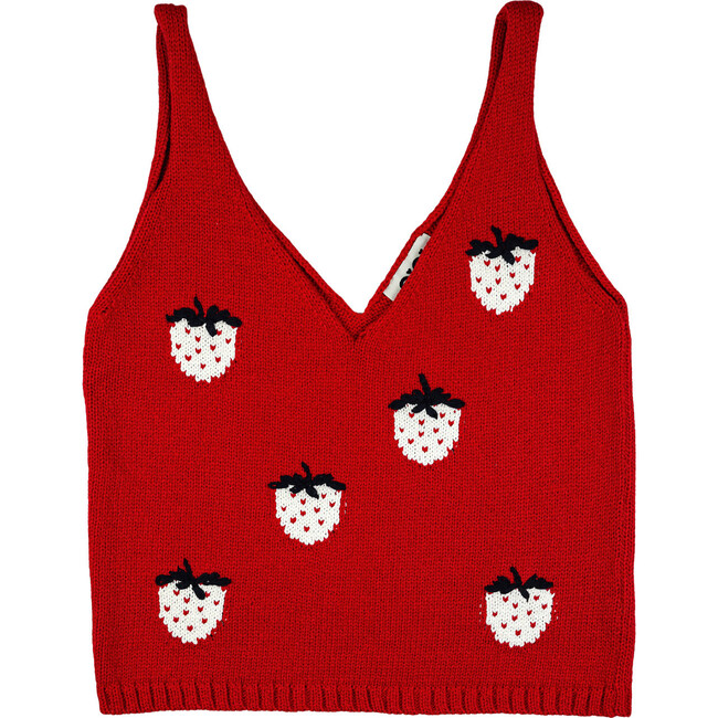 Women's Strawberry Tanktop, Red - T-Shirts - 1