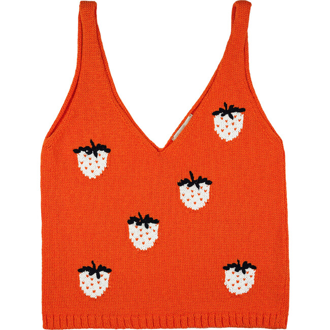 Women's Strawberry Tanktop, Orange - T-Shirts - 1