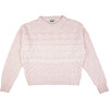 Women's Cable Crew Neck, Light Pink - Sweaters - 1 - thumbnail