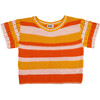 Women's Flower Tshirt, Orange Multi - Sweaters - 1 - thumbnail
