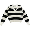 Women's Mesh Sweater, Black and White - Sweaters - 1 - thumbnail