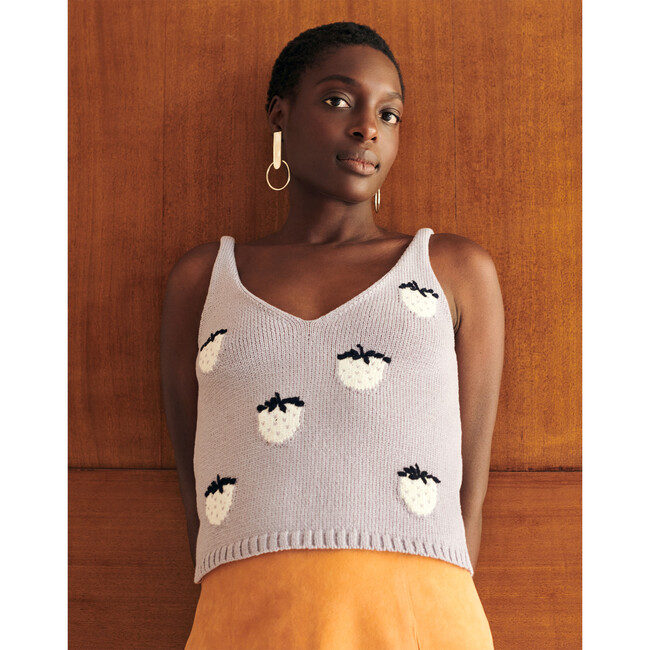 Women's Strawberry Tanktop, Lavender - T-Shirts - 2