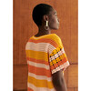 Women's Flower Tshirt, Orange Multi - Sweaters - 3 - thumbnail