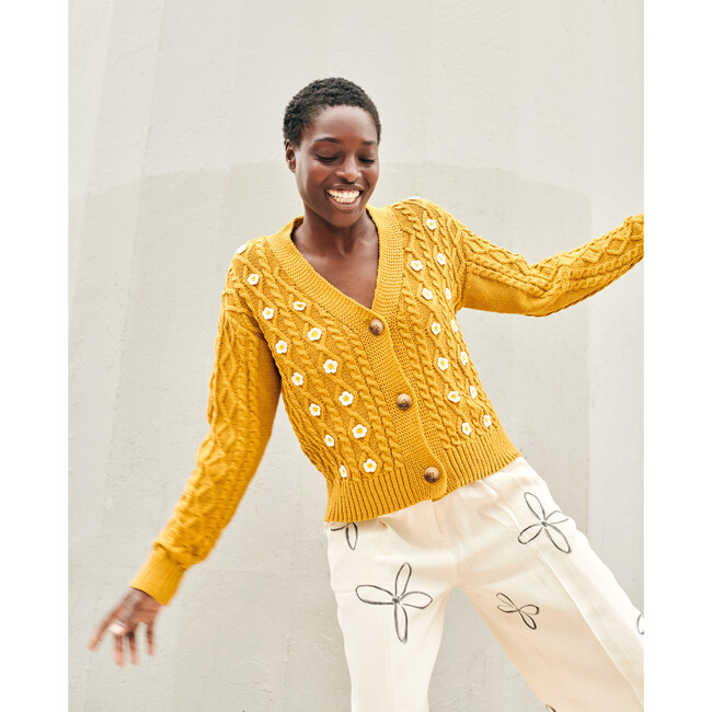 Women's Daisy Cardigan, Mustard