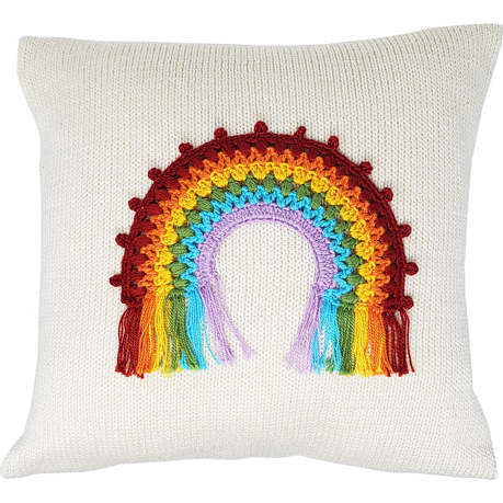 Knit Rainbow Pillow, Multi