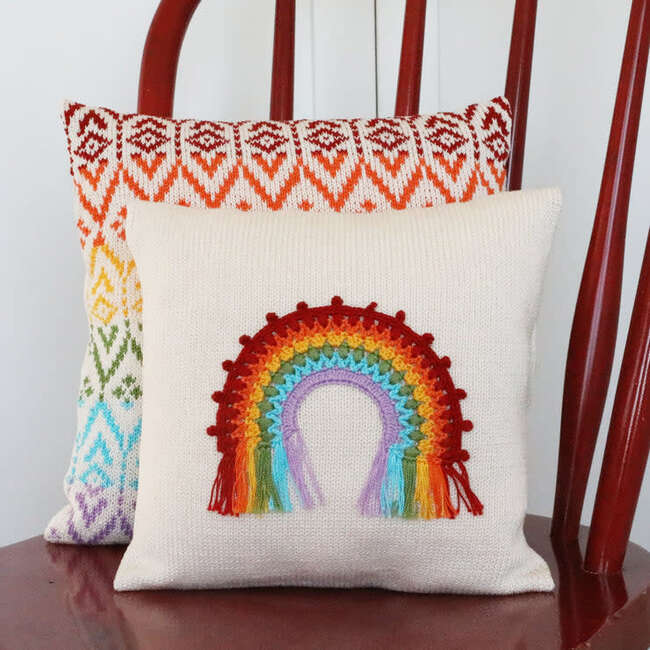 Rainbow Fair Isle Pillow, Multi - Pillows - 3