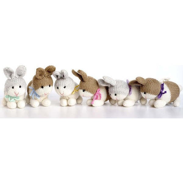 Set of 6 Knit Bunny Ornaments, Multi - Ornaments - 2