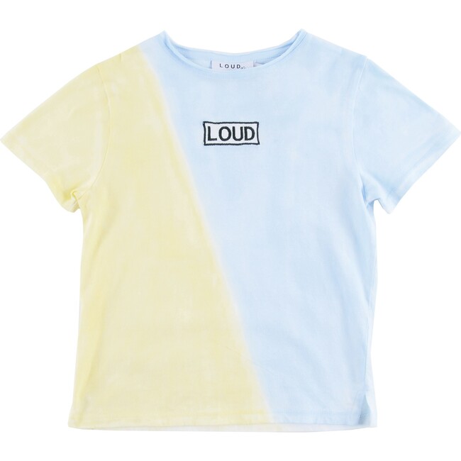 Family Loose Fit T-Shirt, Yellow Pastel/Delicate Blue Ombre - T-Shirts - 1