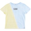 Family Loose Fit T-Shirt, Yellow Pastel/Delicate Blue Ombre - T-Shirts - 1 - thumbnail