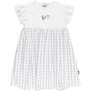 Love 2 Tone Dress, White/Grid - Dresses - 1 - thumbnail