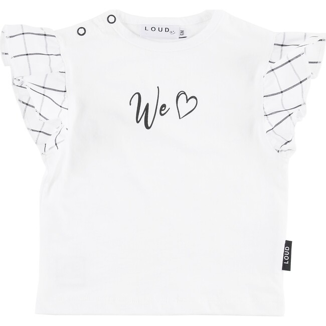 Loud Girl T-Shirt, White/Grid