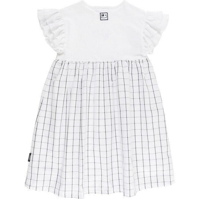 Love 2 Tone Dress, White/Grid - Dresses - 3