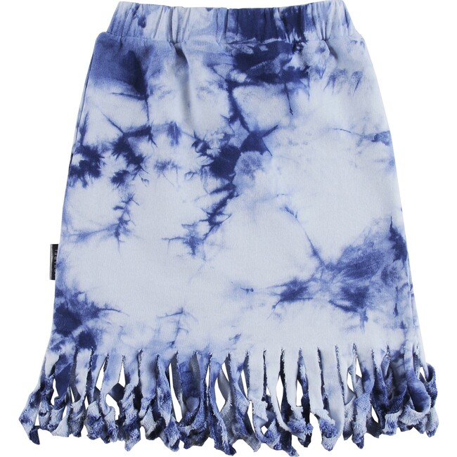 Call Tie Dyed Fringed Skirt, Blue Tie Dye - Skirts - 3