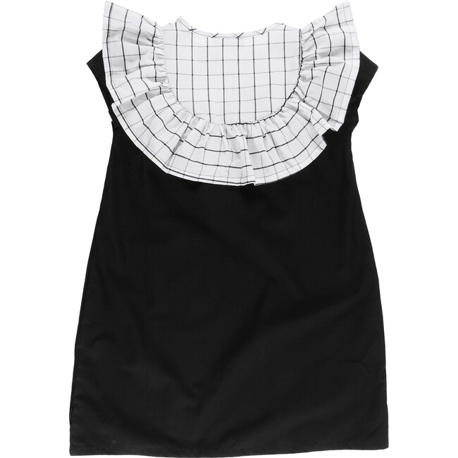 Hand 2 Tone Dress, Black/Grid - Dresses - 3