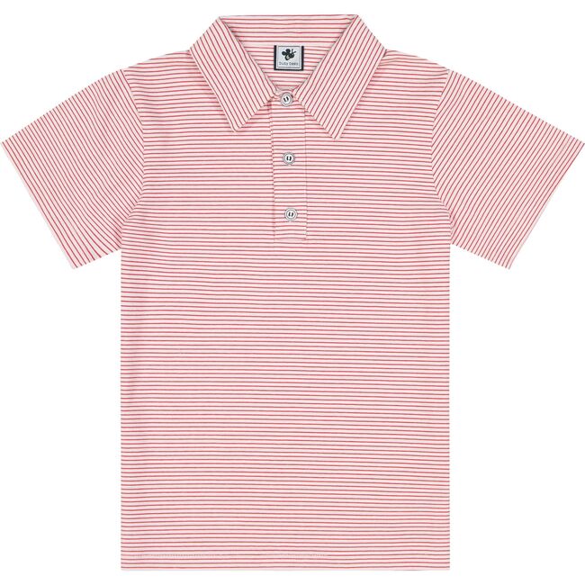 Busy Bees Short Sleeve Polo Mini, Red Stripe