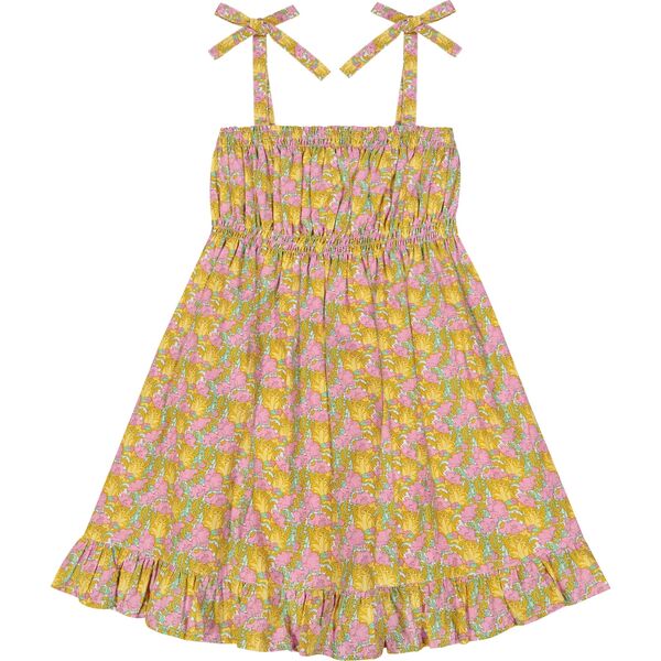 Juliet Smocked Waist Sundress, Tropical Garden Busy Bees Dresses
